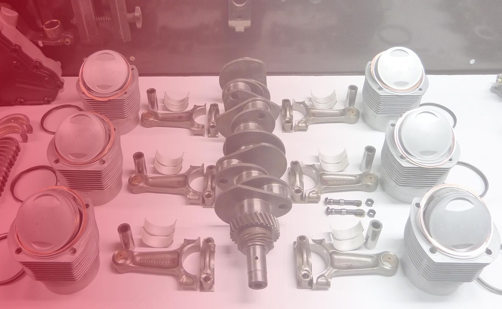 Porsche engine revision work at Garage van den Berg
